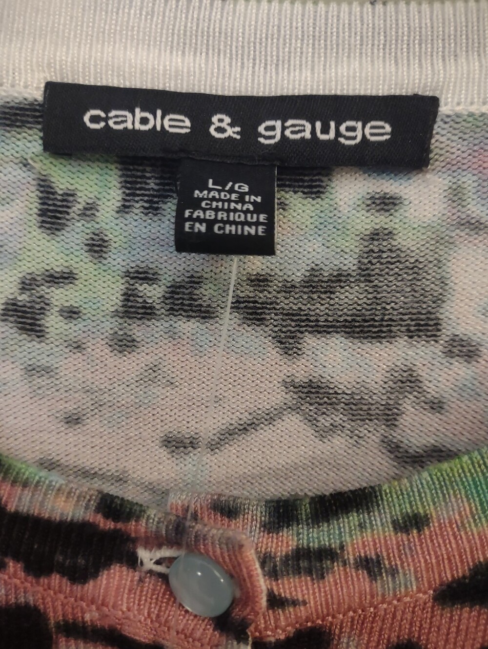 Cable & Gauge Women’s Size Large Coastal Print Button Front Cardigan - Picture 8 of 10
